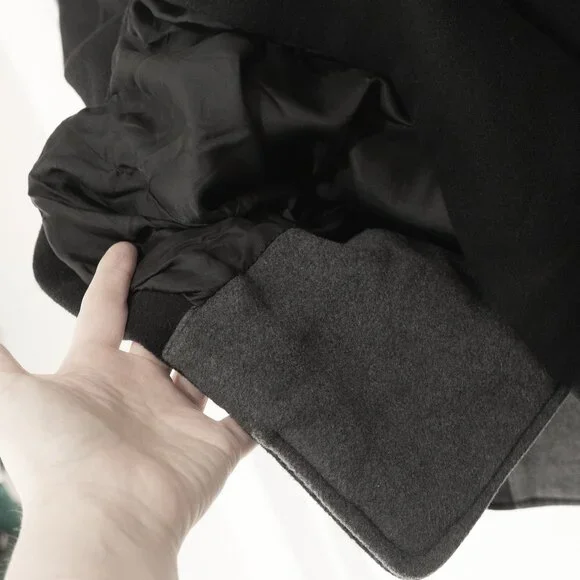 Babaton Cocoon Coat Black Cashmere Wool Funnel Neck Minimal Goth Quiet Lux Coat - Picture 7 of 16